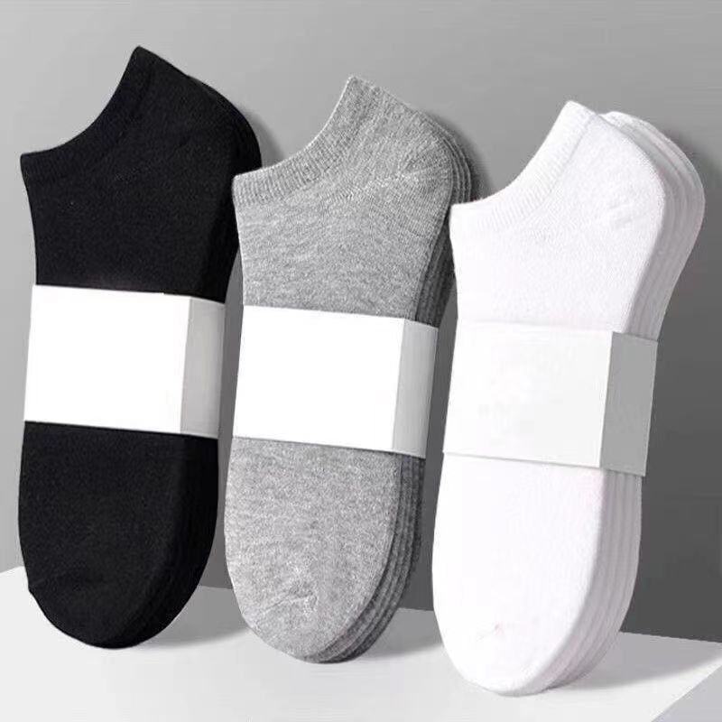 Men's socks men's sports solid color socks ankle socks invisible socks summer thin low-cut low-top black socks in stock