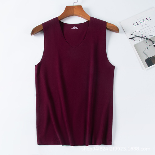 Traceless Warmth Men's Underwear Fleece Lined Base Shirt Double-Side Fuzzy Vest Men Factory Direct Sales One Piece Shipping