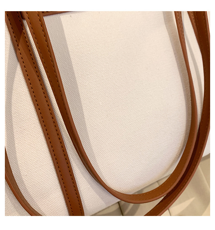 Borsa di tela borsa a tracolla a contrasto di grande capacità all'ingrosso 2023 nuova borsa tote bag alla moda transfrontaliera_voghion.com