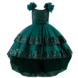 (Трансграничная торговля), наряд маленькой принцессы, вечернее платье с бантиком, подходит для подростков, подарок на день рождения, эффект подтяжки