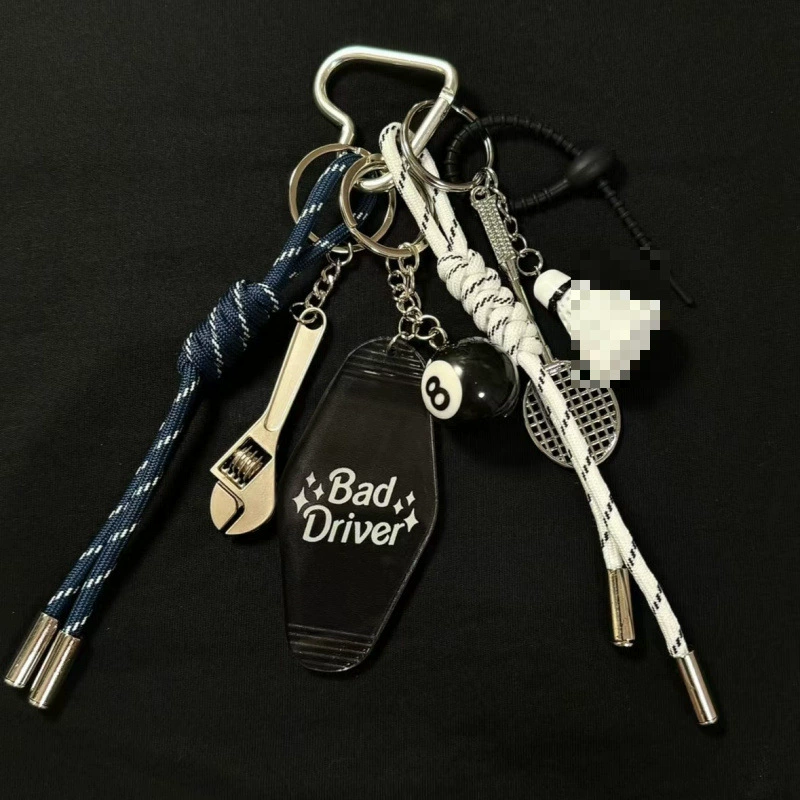 Handmade Baseball Keychain, woven strap handle, assorted cute pendants, 0.1 kg
