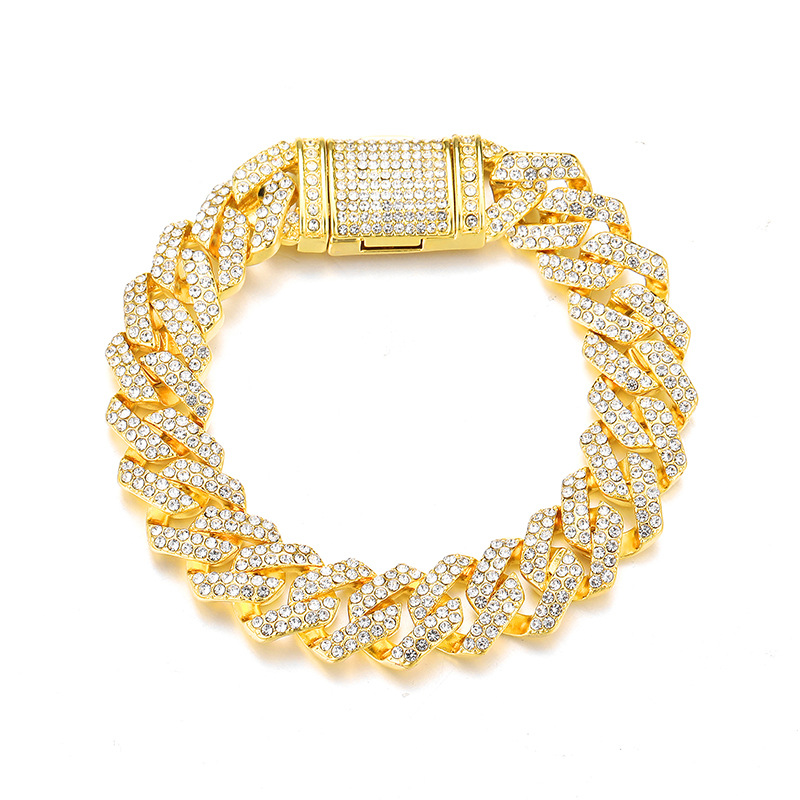 Herren Cuban Link Diamantkette, Hip-hop Schmuckhalskette_voghion.com