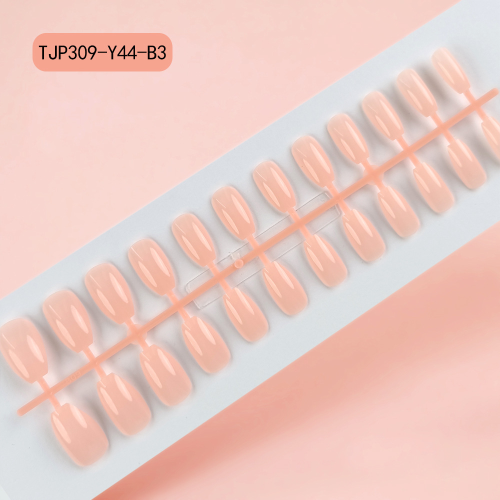 Color sólido largo Ballet tira de uñas UV brillante capa de sello de aceite engrase falso parche de uñas ataúd pieza de uñas