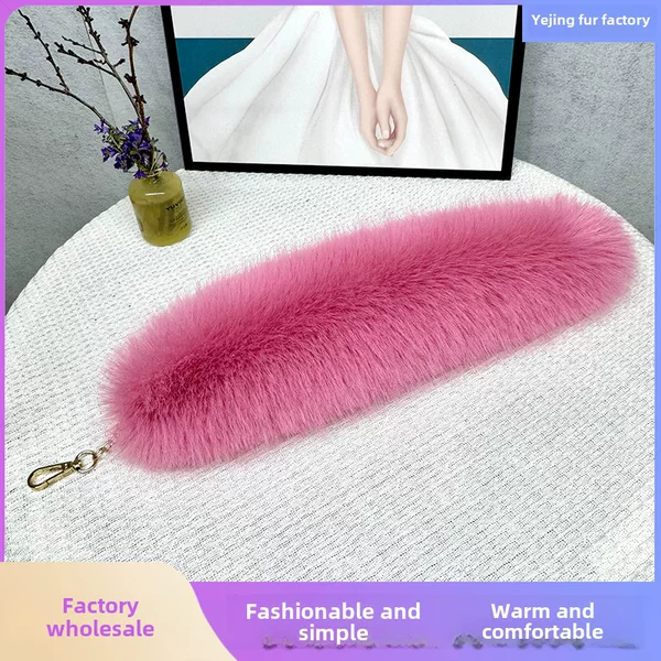 Simple Joker imitation fox fur tail key chain large plush bag pendant color elegant one wholesale