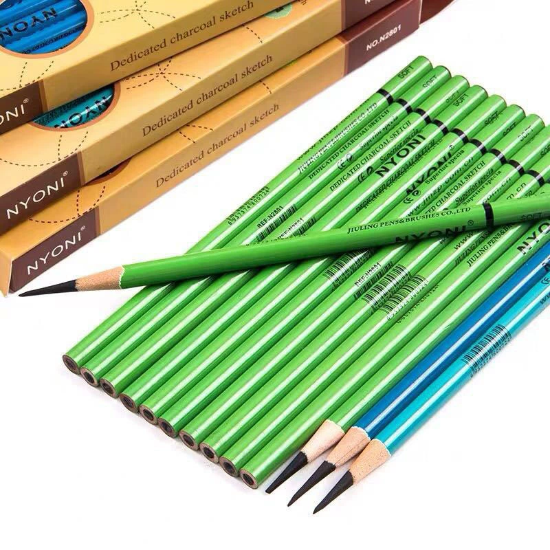尼奥尼 Sketch Charcoal Pencil Art Exam Professional Sketch Soft Medium Hard Painting Brush Sketch Pencil Charcoal Pencil