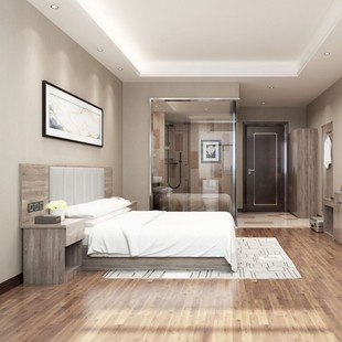 Factory Direct Sales Fast Hotel Furniture Hotel Bed Apartment Large Bed Standard Room Bed Combination Tv Table Complete Set