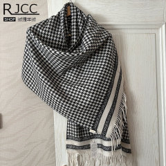 Rjcc/絨毯捷秋冬カシミヤ千鳥格彩辺保温男女カップルストールマフラー