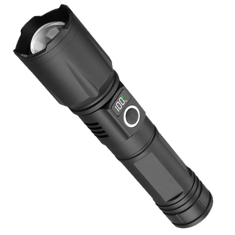Nueva linterna de luz fuerte, láser blanco, iluminación exterior, zoom telescópico de larga distancia, linterna de inundación grande, carga directa, luz LED