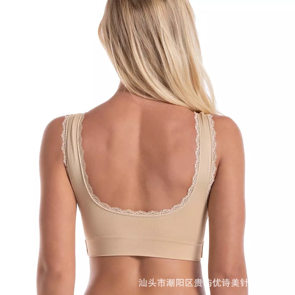Frente Cruz lado hebilla de encaje borde inalámbrico Sujetador deportivo sin costuras push up ajustable yoga sueño más tamaño ropa interior
