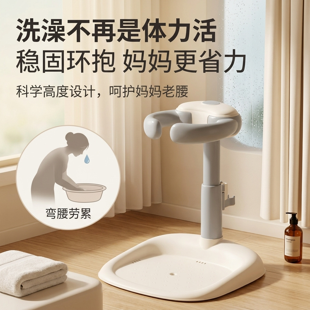 Baño de pie para bebés, soporte de baño plegable para bebés y bebés, soporte antideslizante para bebés y niños, artefacto de baño de pie.