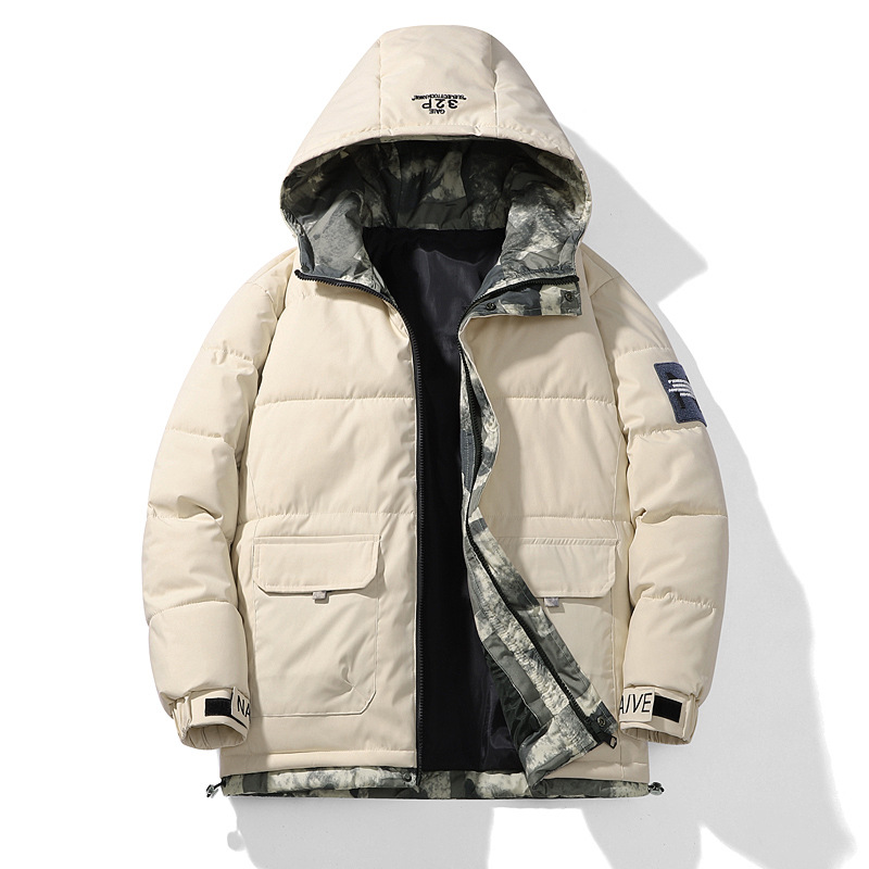 Chaqueta de pluma grande para hombres otoño y invierno chaqueta cálida coreana de moda para hombres guapo y grueso chaqueta de algodón casual ropa de pan