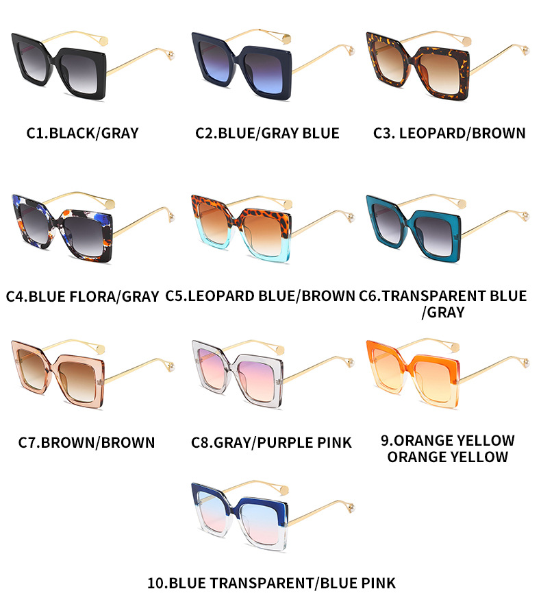 54g Weight Full Frame Glasses Structure Sunglasses Classification PC, UV400 Protection Lens Material Square Glasses Style Outdoor, Travel Occasion Color Block Pattern All Seasons Season Unisex Gender Elegant, Streetwear Style Elegant Streetwear Color Block PC UV400 Protection Square Full Frame Women's Sunglasses 3