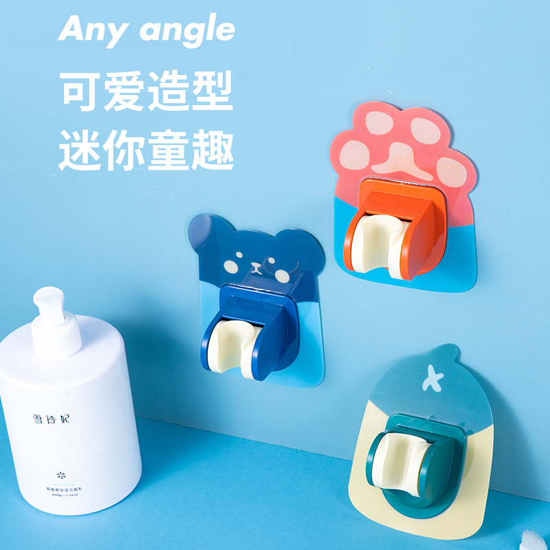 Pegatina de dibujos animados soporte de ducha baño pasta ducha clip Punch-libre boquilla asiento ducha sin fisuras ducha rack fabricante