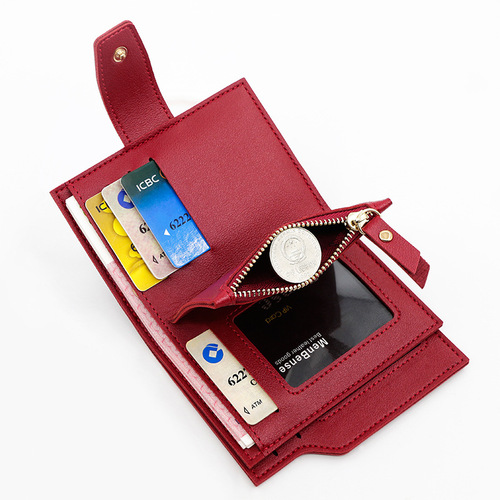 New women's short wallet buckle coin purse simple solid color women's wallet card bag clutch bag wallet wholesale