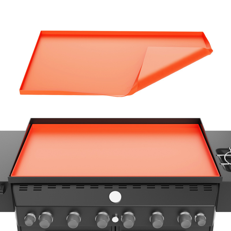 Cross-Border Black Stone Skewers Barbecue Grill Silicone Mat Grill Pan Protective Cover Dust Cover High Temperature Resistant 36inch Grill Pan Accessories