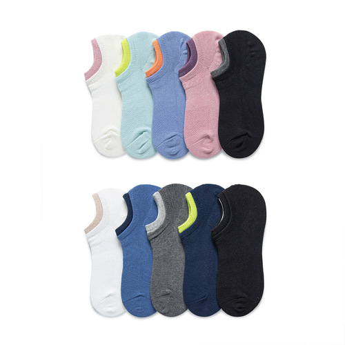 Couple socks, sports mesh thin socks for men and women, invisible, non-falling, breathable spring and autumn contrasting color double socks, boat socks