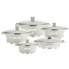 Lanya Factory foreign trade die-cast soup pot combination set pot non-stick pot household cooking pot soup pot aluminum pot ten-piece set