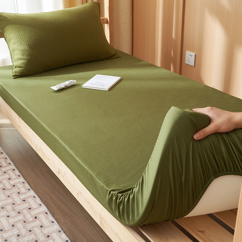 Sombrilla de cama de algodón de una sola pieza para dormitorio universitario 90x190 funda protectora de colchón de dormitorio individual funda de sábana de algodón