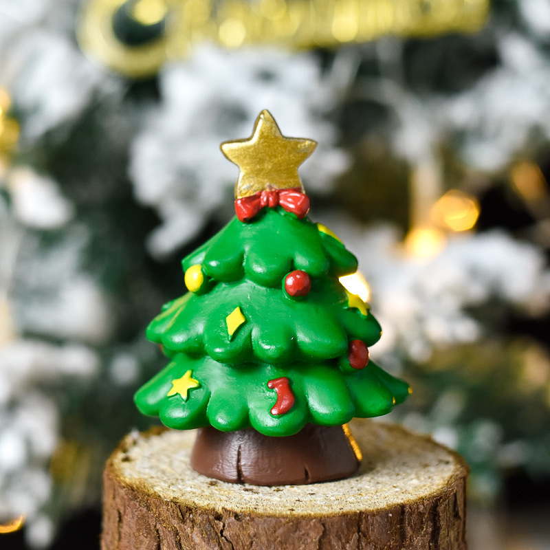 クリスマスの樹脂のデスクトップの置物は彼女にプレゼントします。|undefined
