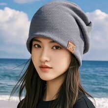 春秋男套头帽韩版潮透气包头帽男女帽宽松休闲光头针织帽子堆堆帽