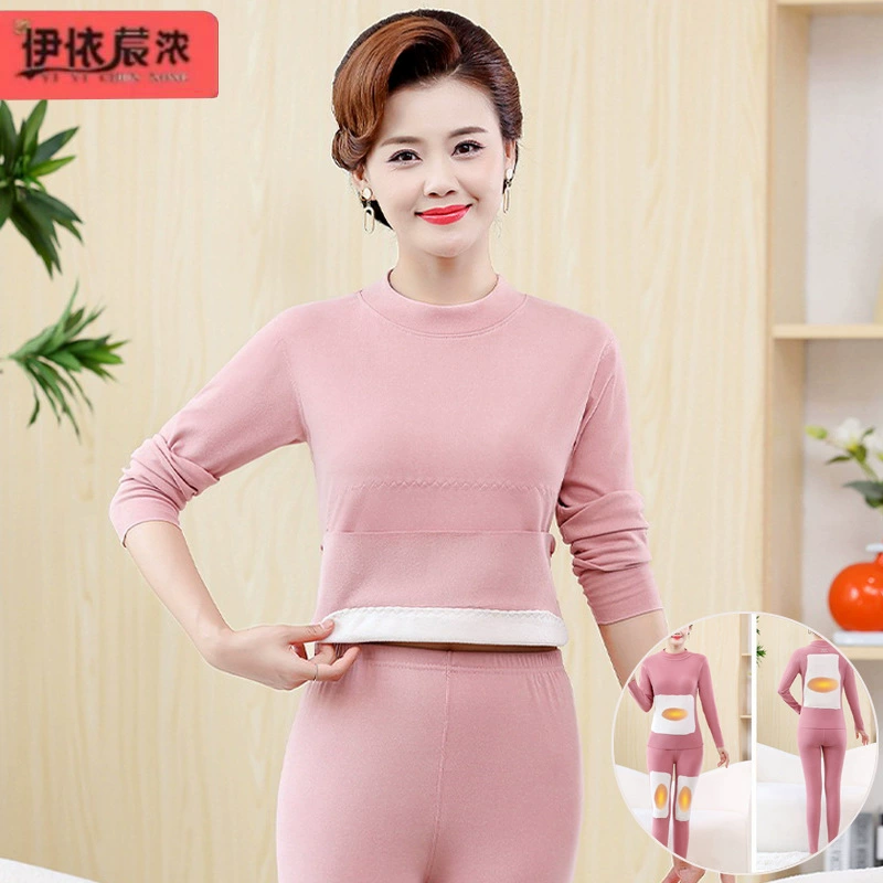 Мама зимняя одежда патч для защиты живота защита колен осенняя одежда длинные брюки теплая одежда костюм для женщин среднего и пожилого возраста высокая эластичность мягкая не холодная