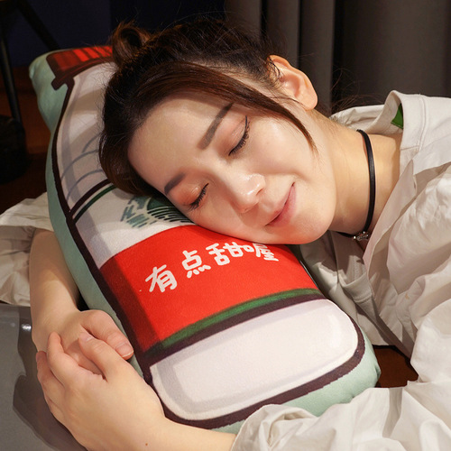 Creative pillow, cushion, simulated drink, cute plush toy, waist support, sofa cushion, gift gift wholesale