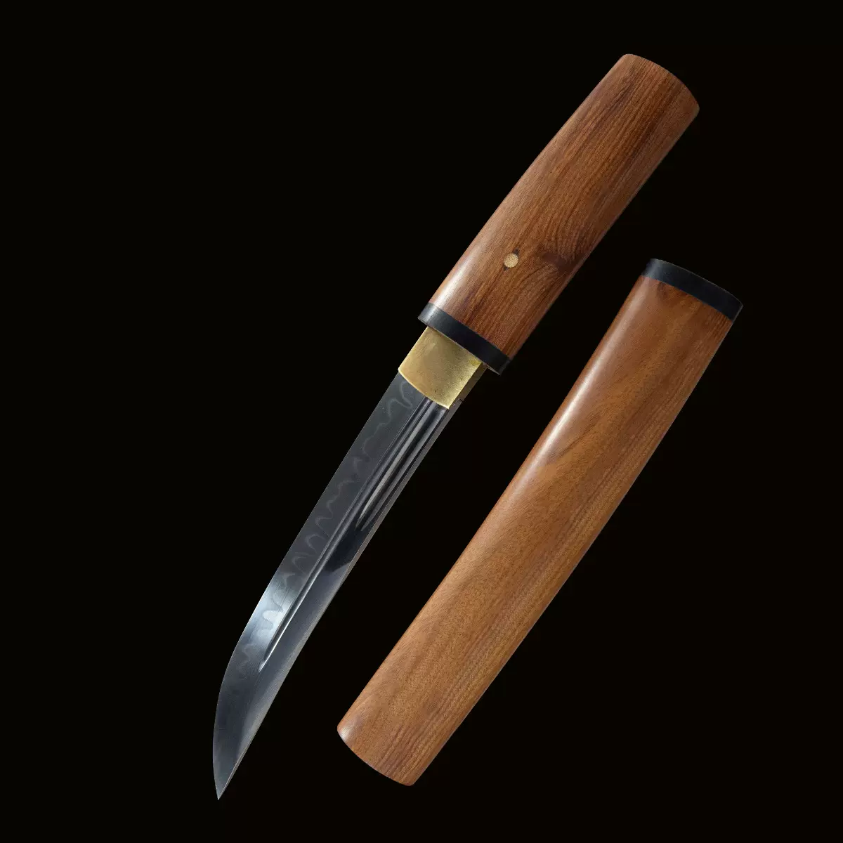 龙泉市刀剑手工户外小刀防身一体短刀冷兵器高硬度小弯刀 未开刃