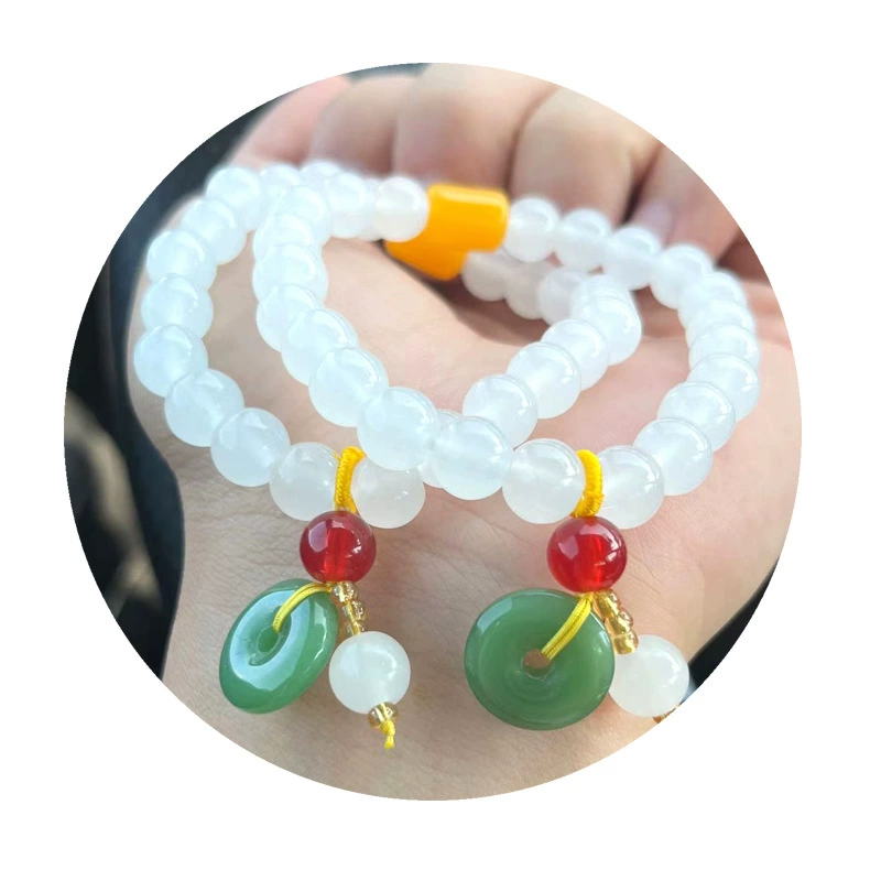 Transparent universal bracelet white jade