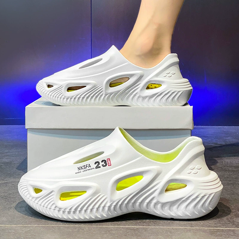 Внешняя торговля топает на фекалии Мужская пещерная обувь Летние новые спортивные и повседневные тапочки толстые подошвы с высокой пулей пляжные сандалии оптом