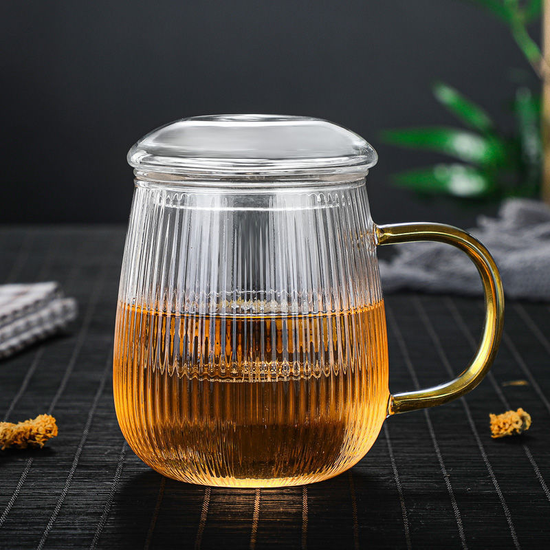 茶水分离杯子玻璃杯茶杯泡茶杯带把带盖耐热过滤男女水杯办公杯