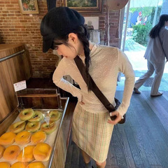 夹心奶糖25秋冬韩系百搭高级感小个子上衣小众感半立领蕾丝打底衫