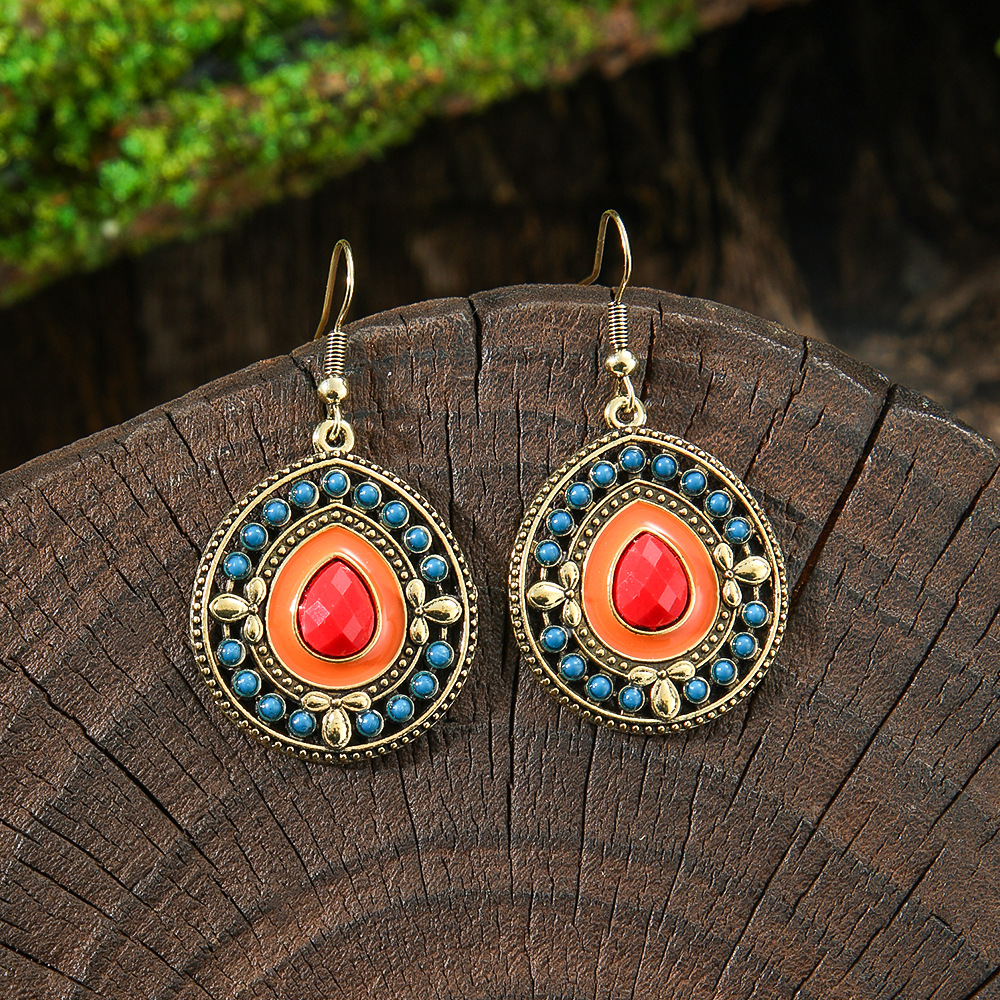 15g Weight Alloy Ear Needle Material Drop Earrings Classification 1 Pair Quantity Daily, Street Occasion Zinc alloy Material Geometric Pattern All Seasons Season Women's Gender Polished Finish Ethnic Style Style 1 Pair Ethnic Style Geometric Zinc Alloy Drop Earrings 13