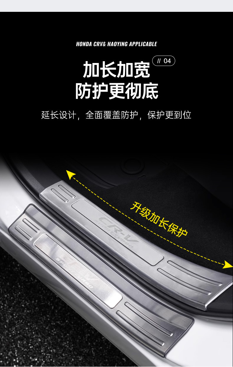 23-26 Honda Crv Door Sill Strip Modification Stainless Steel Welcome Pedal Decoration Haoying Trunk Protection Guard Plate