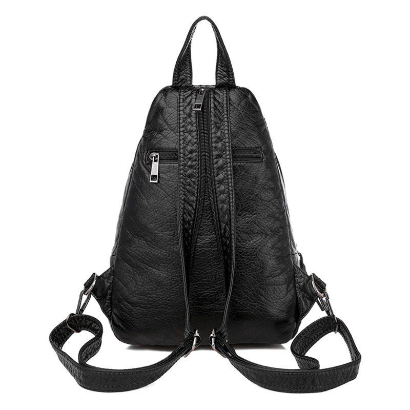 Imitation Sheepskin Hot Selling Small Backpack Multi-functional Chest Bag Shoulder Bag Washed PU Soft Leather Backpack Korean Fashion Backpack