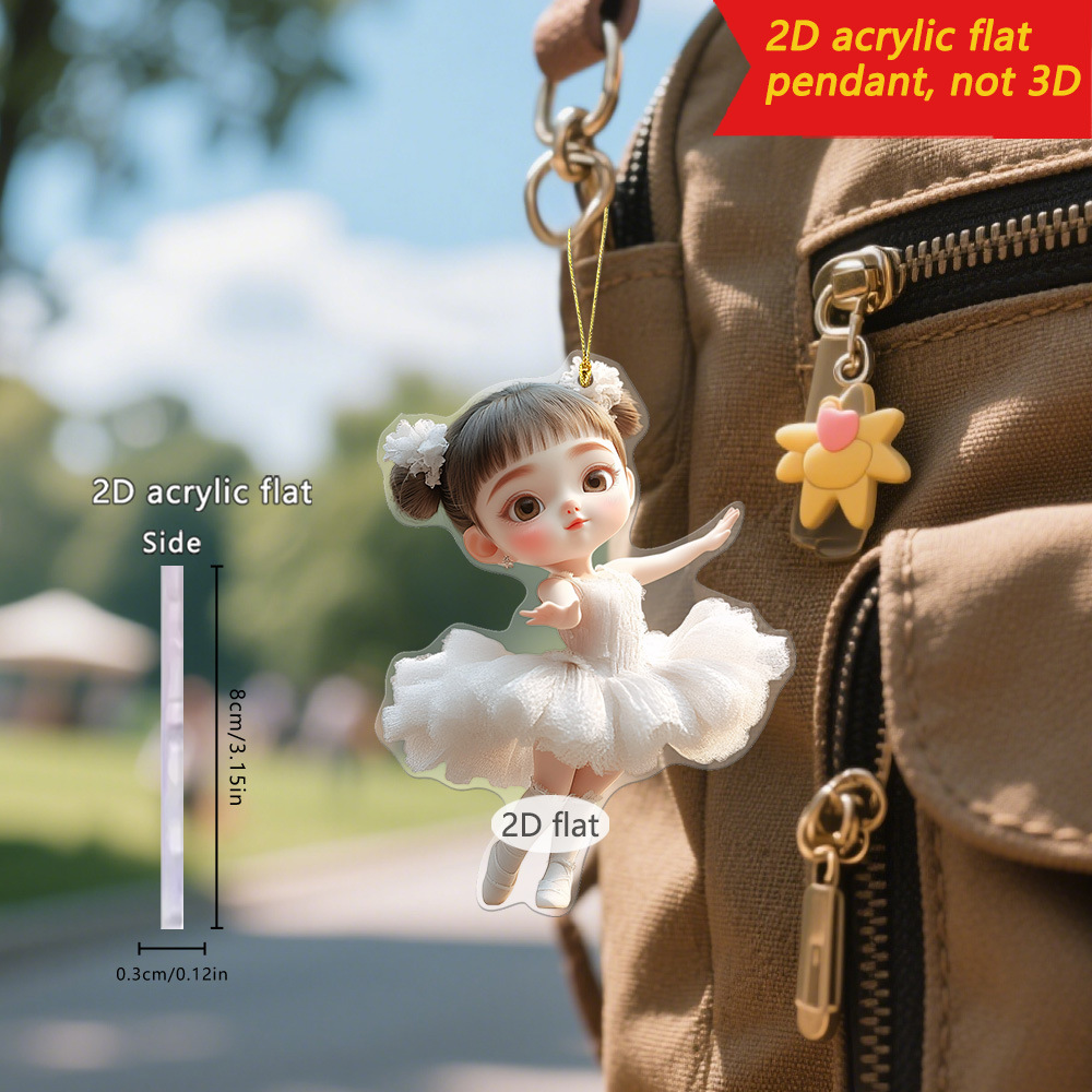 Cuento transfronterizo de hadas princesa blanca ballet serie acrílico 2D llavero mochila colgante adorno adorno