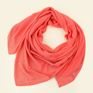 Cross-Border Hot Selling Aliexpress Headscarf Hot Diamond Solid Color Women's Headscarf Ethnic Style Pearl Snow Imitation Versatile Square Scarf Wholesale