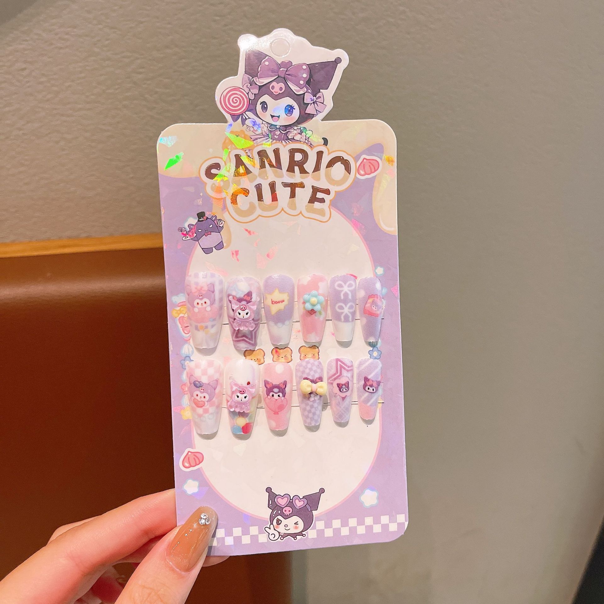 Niños estereoscópicos hechos a mano para usar uñas adorables pegatinas de uñas de dibujos animados para chicas juguetes