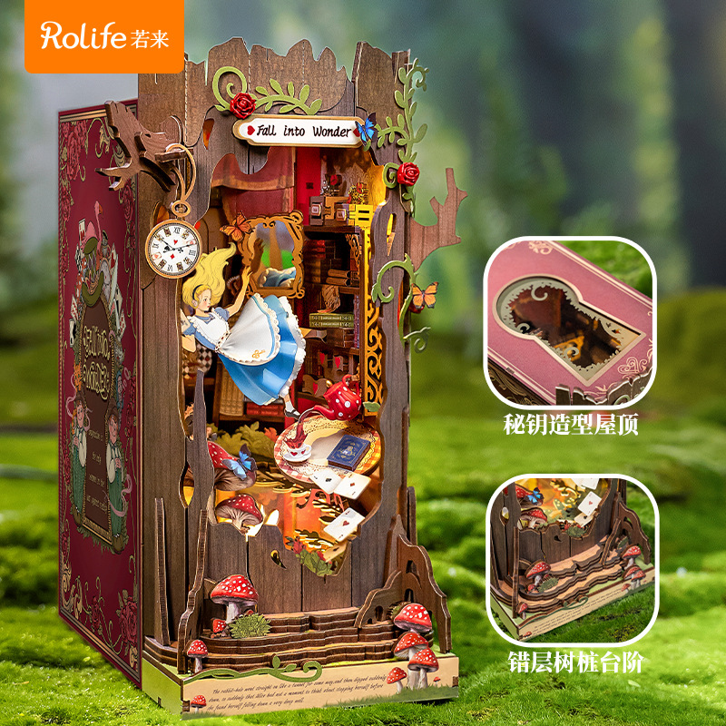 Rollife Ruo Lai Alice Falling Wondland, ensamblado, ensamblado a mano, modelo de bricolaje, regalo de cumpleaños