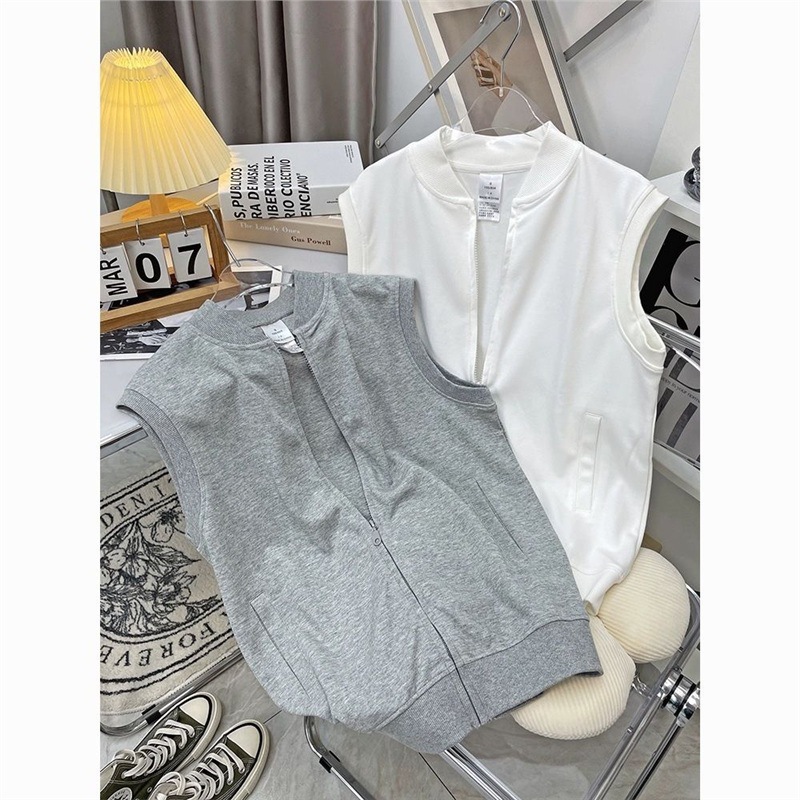 Summer New Sleeveless Vest Jacket for Women Niche Design Student Girl Summer Thin Cardigan Outer Top for Women