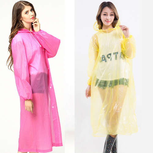 Disposable raincoat, thickened, portable, transparent outdoor raincoat, unisex, children's travel, hiking and cycling