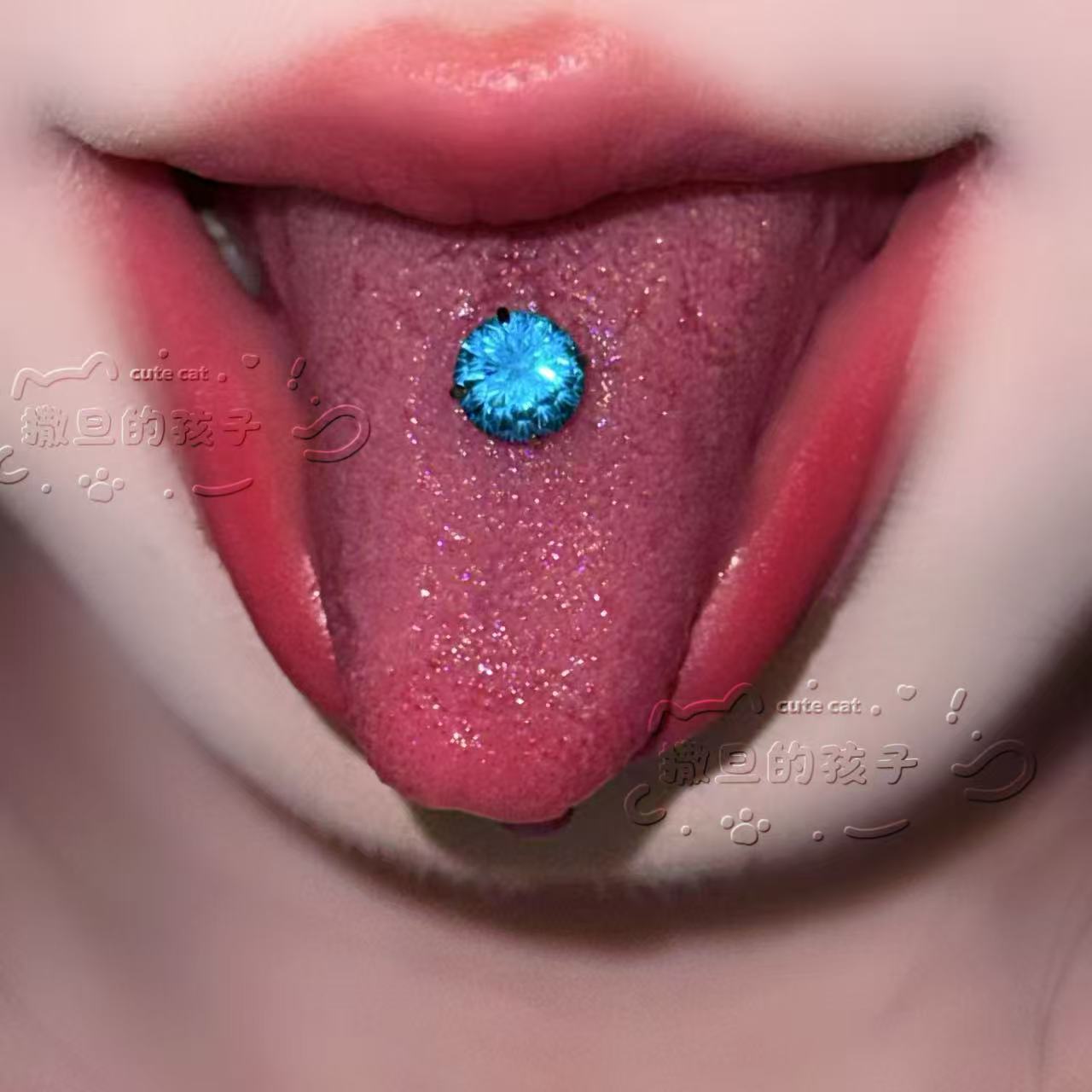 Pointed labret stud close-up product detail