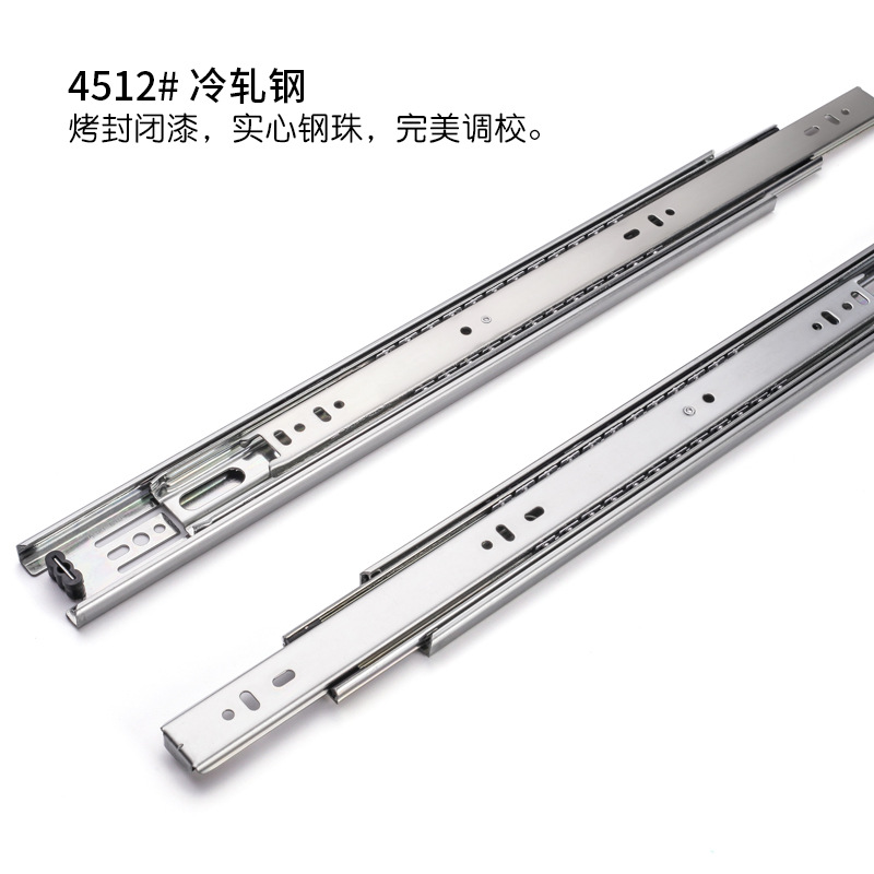 45 ancho 1.2 * 1.2 * 1.4 accesorios de hardware de muebles tres secciones de cajón de bolas de acero rieles deslizantes de guía de rieles fuente de fábrica