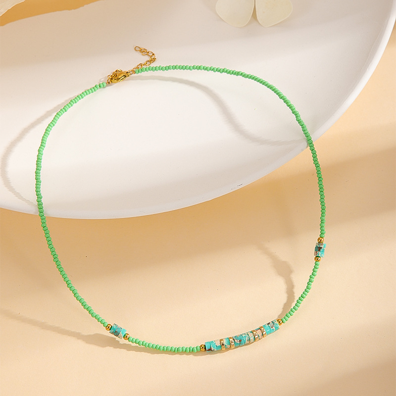 Miyuki Japón importó cuentas redondas Bohemia Picasso pequeño collar de piedra 2023 verano nuevo