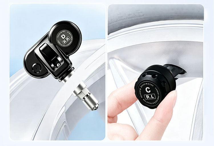 Car tire pressure monitor tpms built-in external wireless solar pressure sensor tire pressure detection monitor
