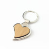 Wooden golden metal keychain, wholesale