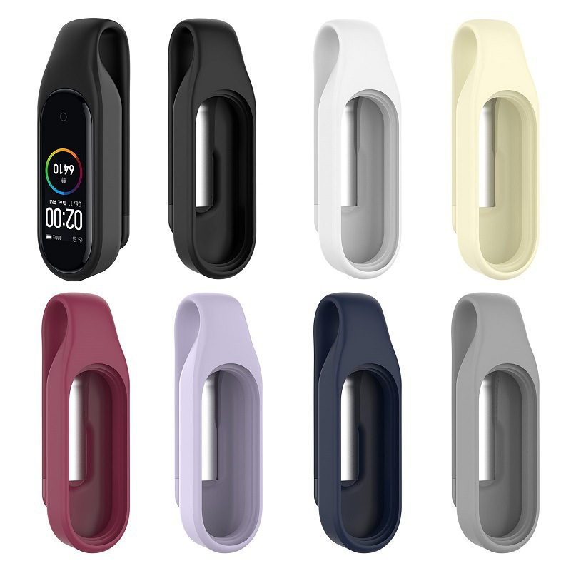 Suitable for Xiaomi Mi Band 7/6/5/4/3 Steel Plate Sports and Leisure Clip Buckle Silicone Strap Watch Band