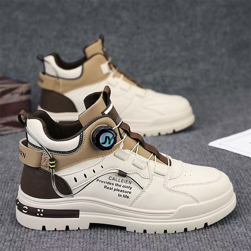 Men's high-top Martin boots, autumn British-style retro casual leather shoes, thick-soled, waterproof, and non-slip work boots, ankle boots