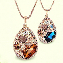 韩版时尚百搭饰品流行水晶麦穗毛衣链复古长款项链挂件配饰