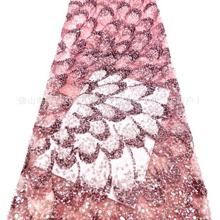 Nueva moda de la industria pesada tela bordada de perlas Gaoding cena de fiesta vestido de baile tela de trajes de vestido transfronterizo