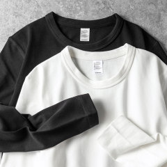 白黒の基礎金420g重ポンドとベルベットの長袖tシャツの純色秋冬の中に厚いシャツを着る